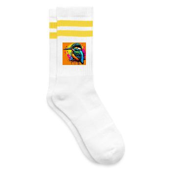martin-pêcheur - Chaussettes de tennis - blanc/jaune - Droite