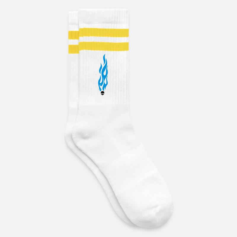 flammen - Chaussettes de tennis - blanc/jaune