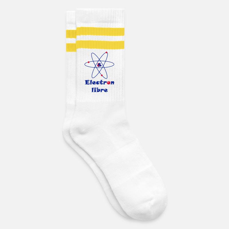 Electron Libre - Gestreifte Tennissocken - Weiß/Gelb