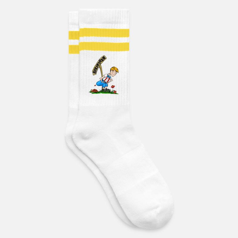 Currant Cracker Blonde - Striped tennis socks - white/yellow