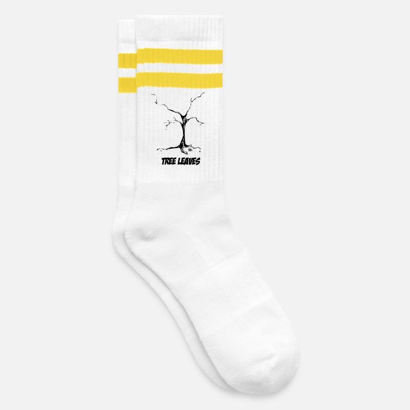 Tree - Gestreifte Tennissocken - Weiß/Gelb