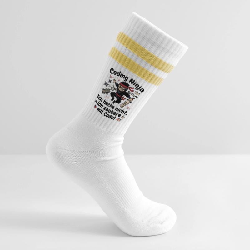 Coder Ninja Programmierer Humor Gestreifte Tennissocken
