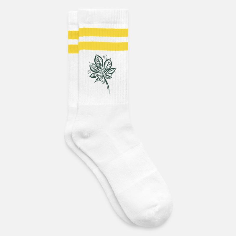 Chestnut Leaf Leaf Chestnut - Striped tennis socks - white/yellow