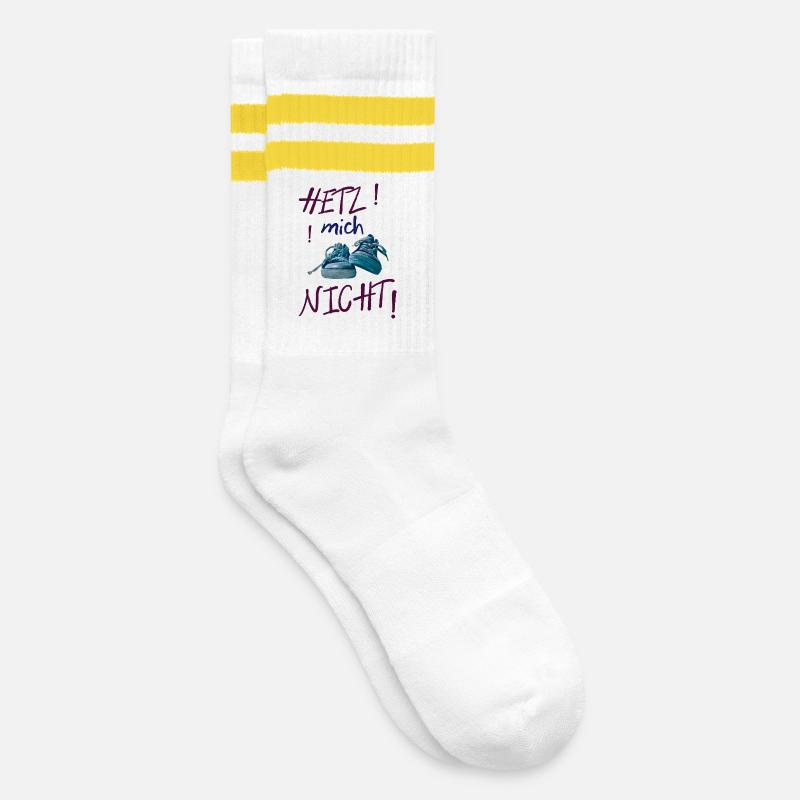 Ne vous précipitez pas pour une déclaration colorée de baskets - Chaussettes de tennis - blanc/jaune