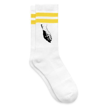 David - Gestreifte Tennissocken - Weiß/Gelb - Rechts
