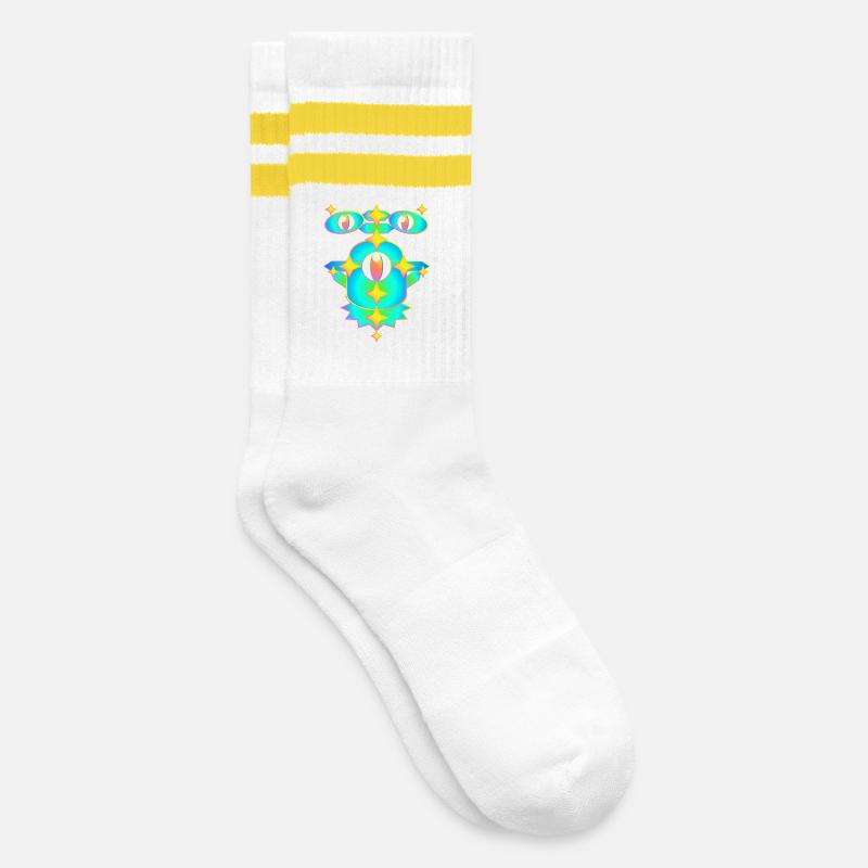 Milles étoiles version 2 - Chaussettes de tennis - blanc/jaune