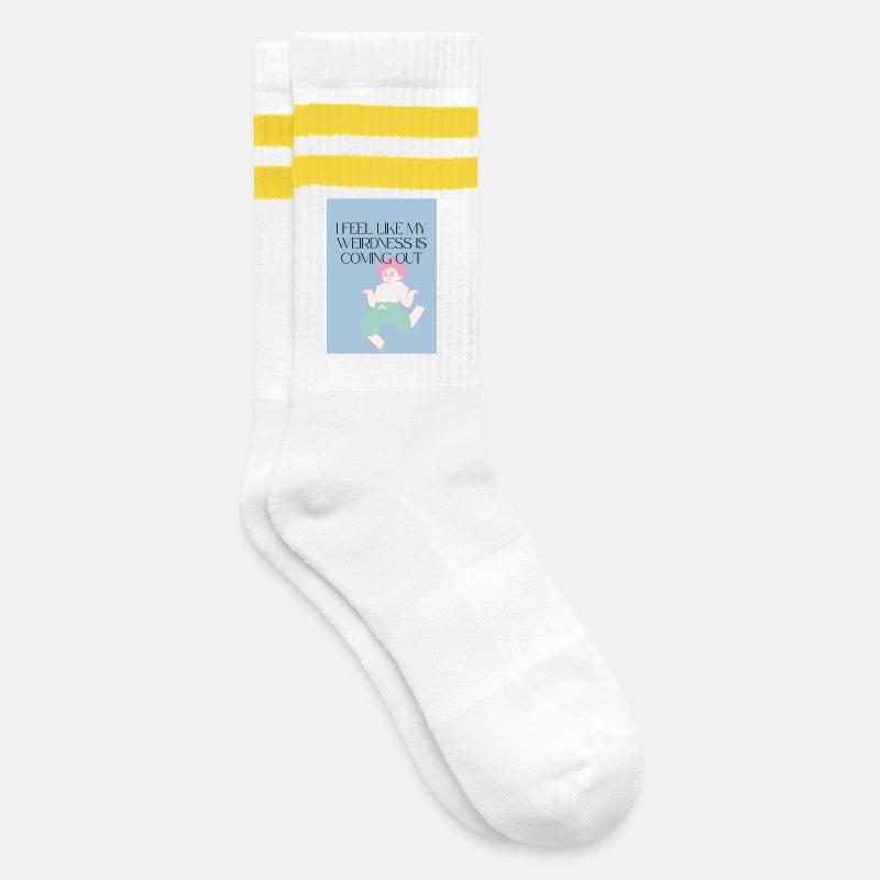 Felling Weird - Striped tennis socks - white/yellow