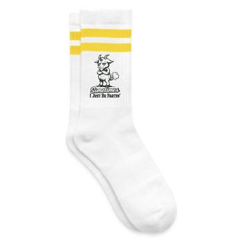 Parfois, je suis juste une chèvre qui pète. - Chaussettes de tennis - blanc/jaune - Droite