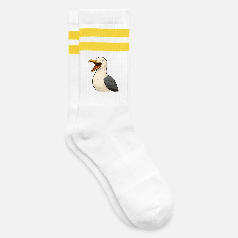 Lachende_Moewe - Chaussettes de tennis - blanc/jaune