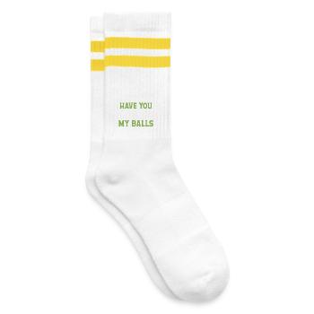 Golf - Have You Seen My Balls - Striped tennis socks - white/yellow - Right