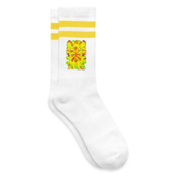 Proyecto_nuevo_-6-_-1-_-12-_-3- - Gestreifte Tennissocken - Weiß/Gelb - Rechts