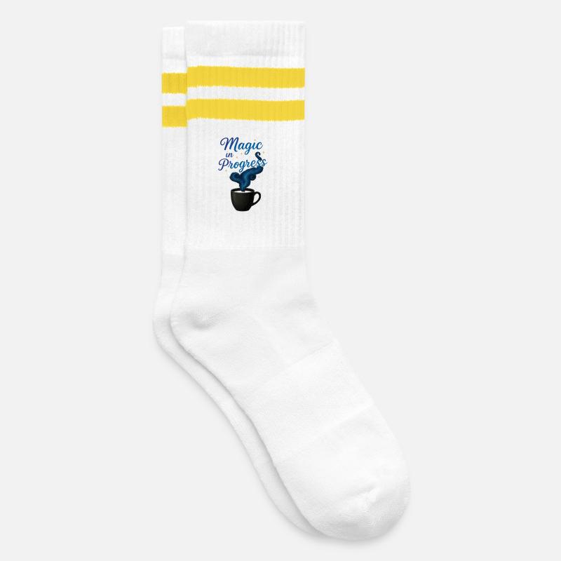 Magic Coffee – Conception de tasse à café pour les magiciens - Chaussettes de tennis - blanc/jaune