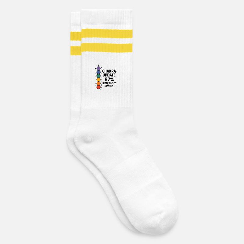 CHAKRA UPDATE 87% – Do Not Disturb - Striped tennis socks - white/yellow