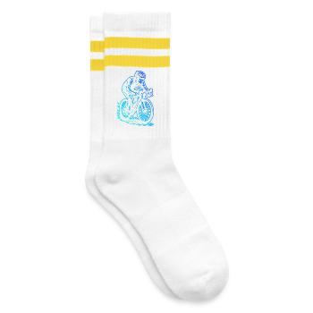 Roadbike Fokus pur - Gestreifte Tennissocken - Weiß/Gelb - Rechts