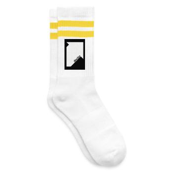 Direction Poster Black – Minimal Statement - Striped tennis socks - white/yellow - Right
