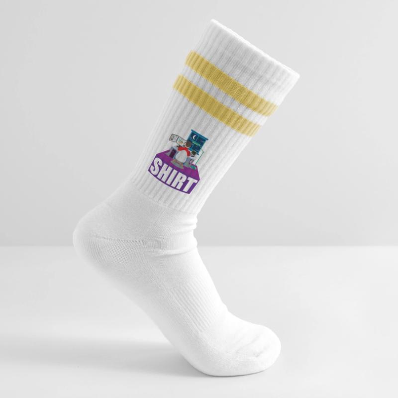 Night Shift Coder Programmer Desk Graphic Striped tennis socks