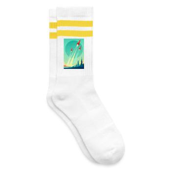 A Fleet Rises into the Open Sky - Striped tennis socks - white/yellow - Right