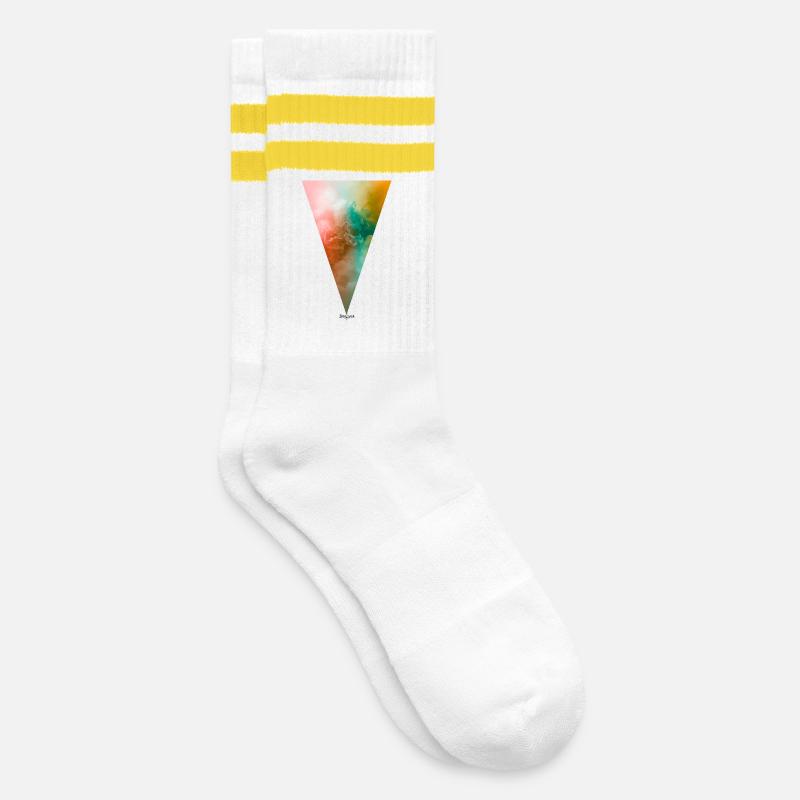 Jacaranda Cloud Mist - Striped tennis socks - white/yellow