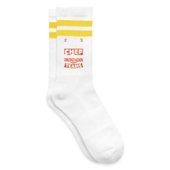 Stolzer Chef Chef Mann Abteilungsleiter Teamchef - Gestreifte Tennissocken - Weiß/Gelb - Rechts