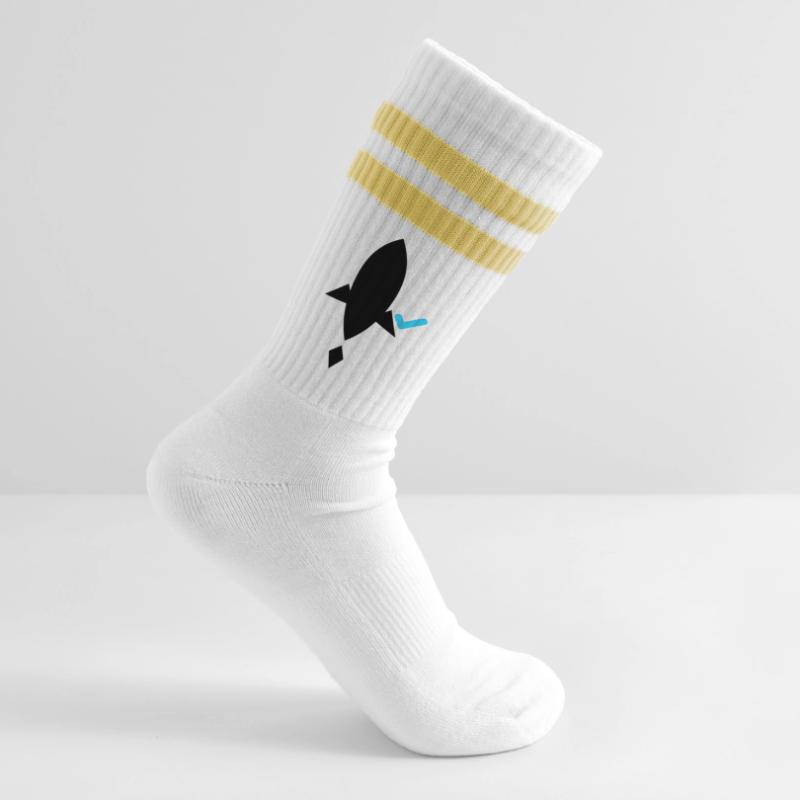 Ship it (after tests pass) – Developer CI/CD Gestreifte Tennissocken