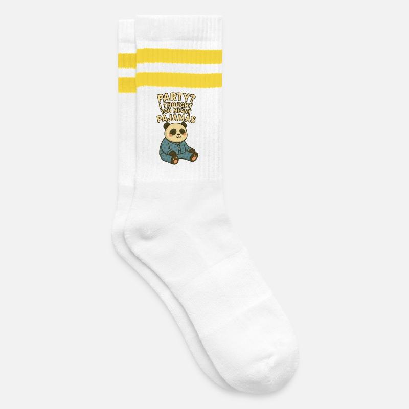 Partei? Ich dachte, du meintest einen Pyjama - Gestreifte Tennissocken - Weiß/Gelb