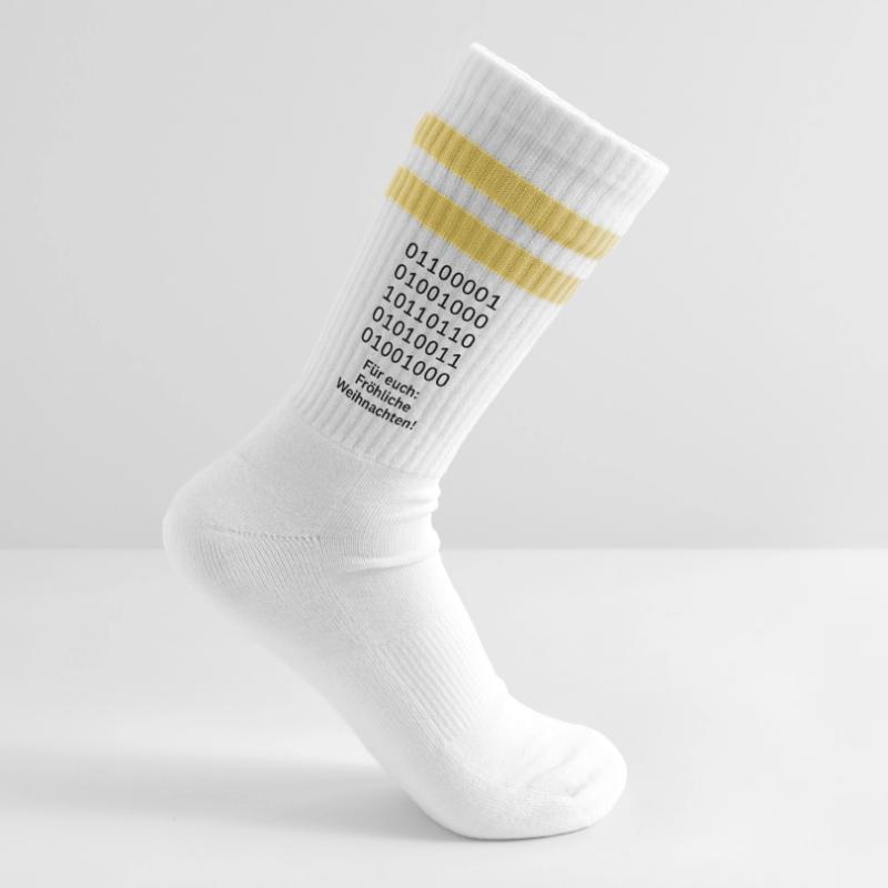 Binary Code Weihnachtszauber Gestreifte Tennissocken