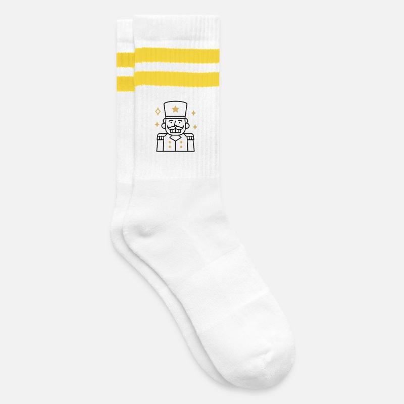 Nutcracker Star Hero - Striped tennis socks - white/yellow