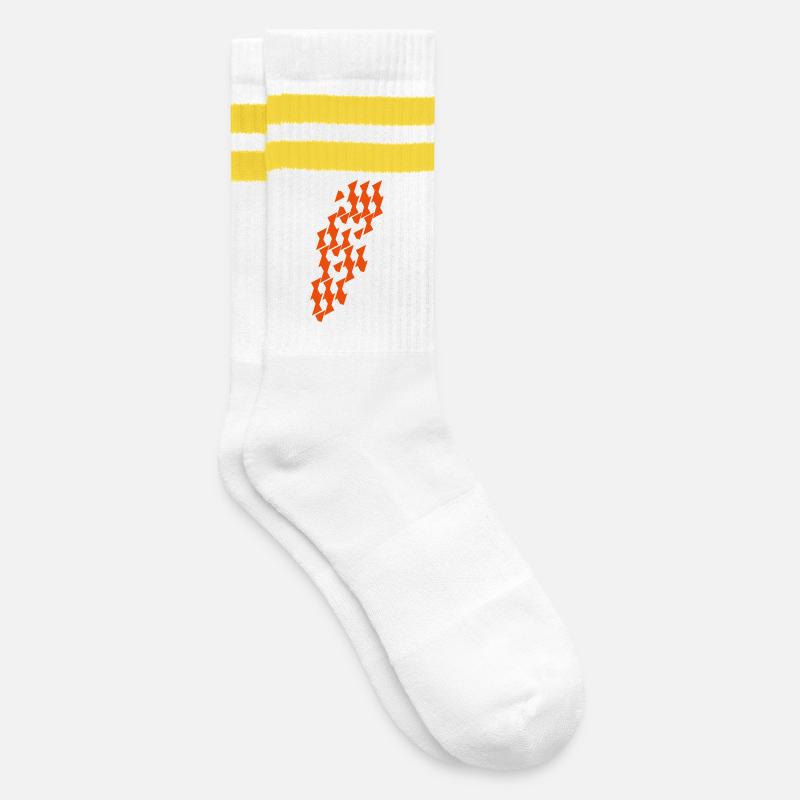 Modul_Muster in Combinatorics - Striped tennis socks - white/yellow
