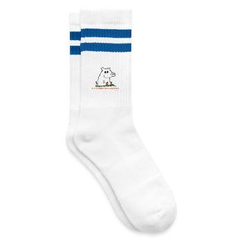 Eierlegende Wollmilchsau - Gestreifte Tennissocken - Weiß/Blau - Rechts