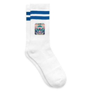 Ridethewave - Gestreifte Tennissocken - Weiß/Blau - Rechts