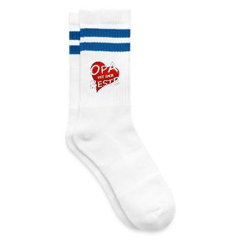 OPA IST DER BESTE - Gestreifte Tennissocken - Weiß/Blau - Rechts