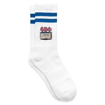 Retro 404 Error Motivation Nicht Gefunden Humor - Gestreifte Tennissocken - Weiß/Blau - Rechts
