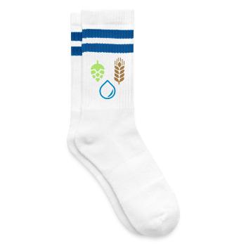Beer ingredients for brewing - Striped tennis socks - white/blue - Right