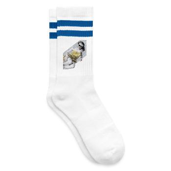 Retro 2 - Gestreifte Tennissocken - Weiß/Blau - Rechts