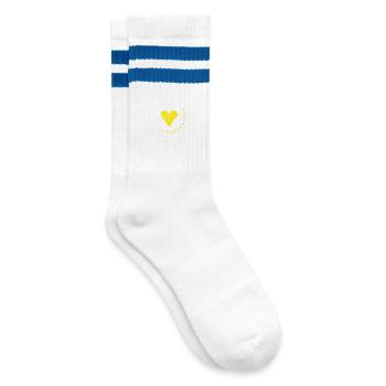 made in Europe love EU europe no brexit euro star - Striped tennis socks - white/blue - Right