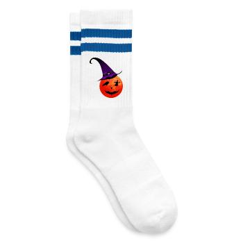 Mond - Gestreifte Tennissocken - Weiß/Blau - Rechts