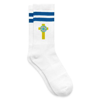 Croix Jésus Croix Messie - Chaussettes de tennis - blanc/bleu - Droite