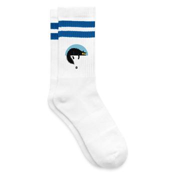 Lazy Surveillance Mode - Striped tennis socks - white/blue - Right