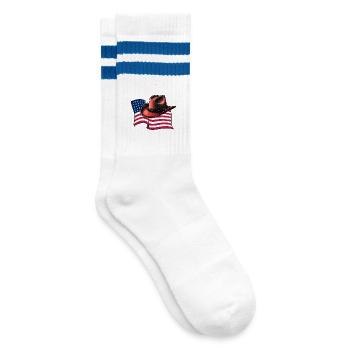 COUNTRY DANCE COWBOY HAT AND US FLAG - Striped tennis socks - white/blue - Right