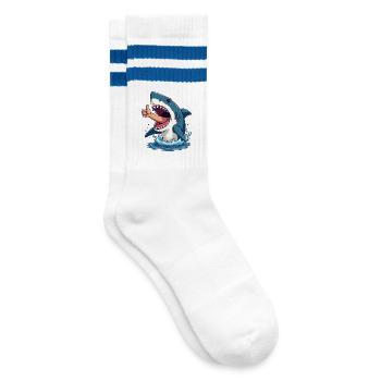 Shark thumbs up humor all the best - Striped tennis socks - white/blue - Right