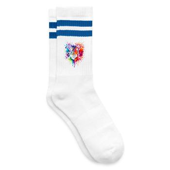 Greyhound | Greyhound Pop Art - Striped tennis socks - white/blue - Right