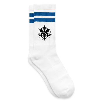 Islandpferd im Eiskristall Winterisi - Gestreifte Tennissocken - Weiß/Blau - Rechts