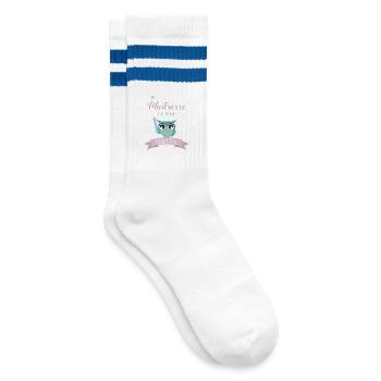 Hibou Maîtresse Chouette Illustration - Chaussettes de tennis - blanc/bleu - Droite