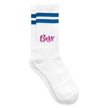 Girl Boss - Striped tennis socks - white/blue - Right