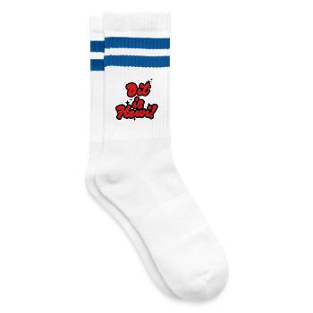 Dit Is Hewi – Lustiges Berliner Sprüche Design - Gestreifte Tennissocken - Weiß/Blau - Rechts