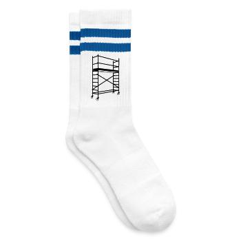 Scaffolding with wheels – shadow image - Striped tennis socks - white/blue - Right