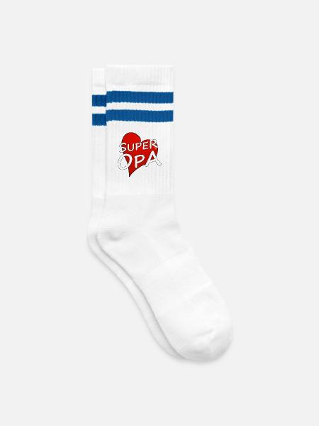 SUPER OPA - Gestreifte Tennissocken - Weiß/Blau