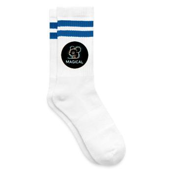 Magic Mouse - Striped tennis socks - white/blue - Right