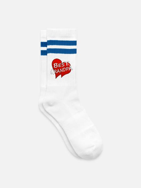 BEST GRANDPA - Gestreifte Tennissocken - Weiß/Blau