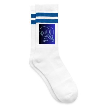 Mr Spin Tennis Table Tennis - Striped tennis socks - white/blue - Right